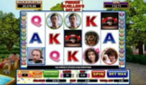 Screenshot of Ferris Bueller's Day Off slots with five reels