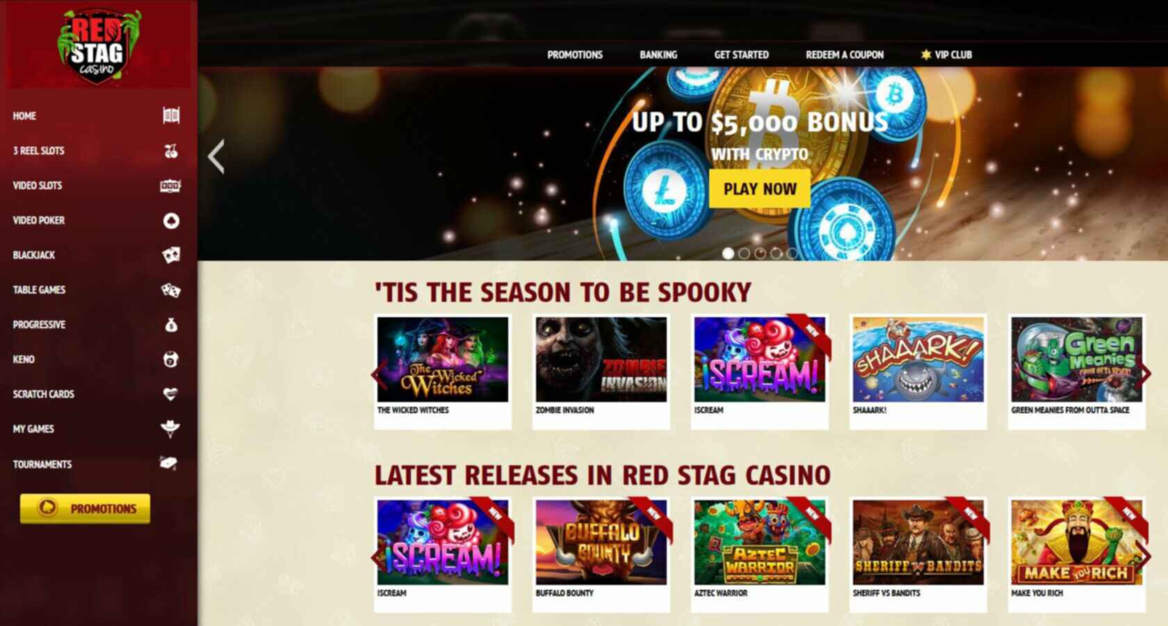 Red Stag Casino Home Page